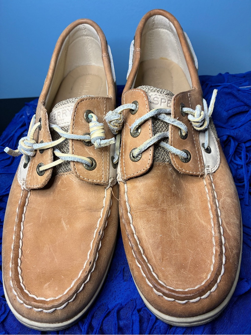 Sperry Women’s Tan Leather Moc Toe Boat Shoes